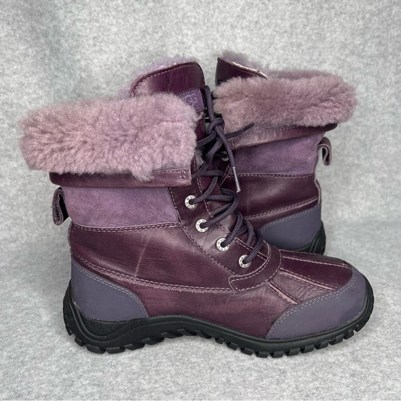 UGG Adirondack ll Leather Waterproof Vibram Winter Boots Womens 9 Purple Black - Picture 6 of 16